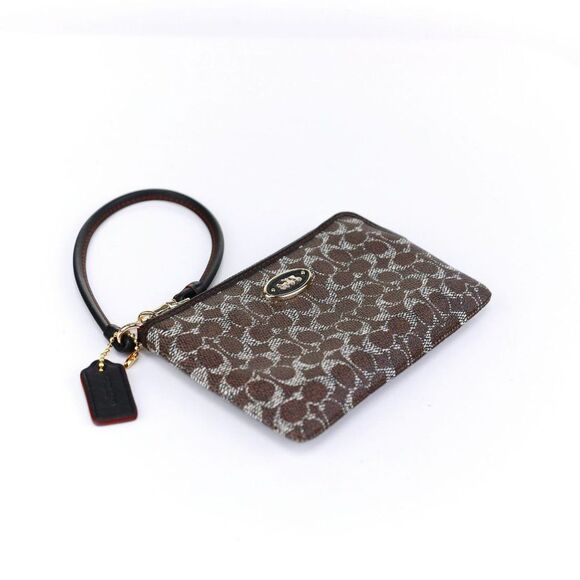 NWT Coach Signature Corner Zip Wristlet Wallet Saddle - Picture 6 of 8